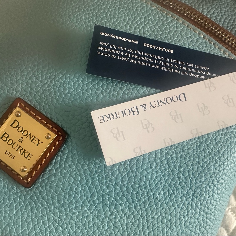 Dooney & Bourke Light Blue Crossbody with Brown Trim - Picture 6 of 6